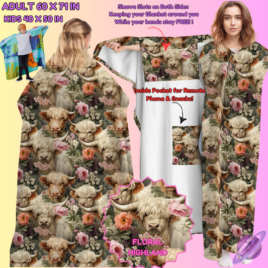 WEARABLE THROW RUN-FLORAL HIGHLAND-PREORDER CLOSING 8/31-  ETA LATE NOV./EARLY DEC.