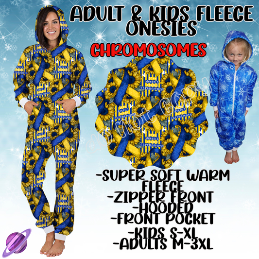FLORAL CHROMOSOMES - ADULT & KIDS FLEECE ONESIES CLOSING 9/28