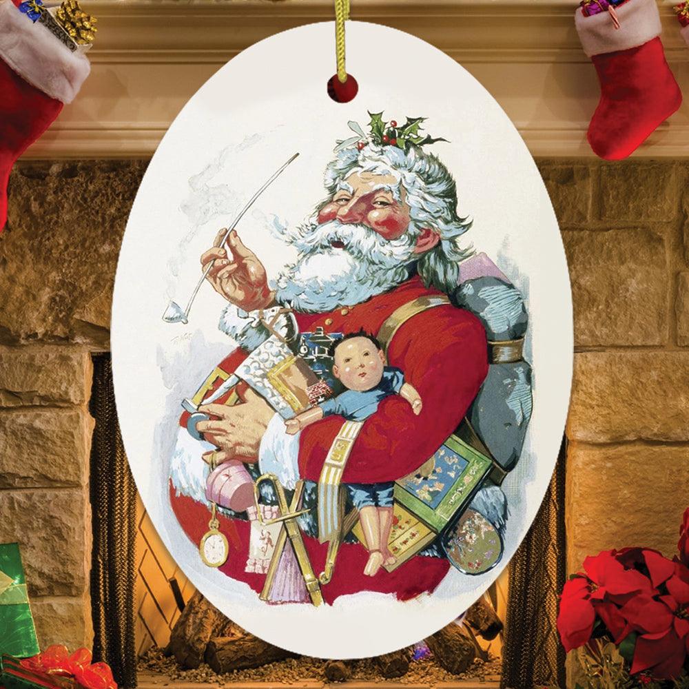Merry Old Santa Claus Vintage Thomas Nast Legendary 1880s Art Christmas Ornament
