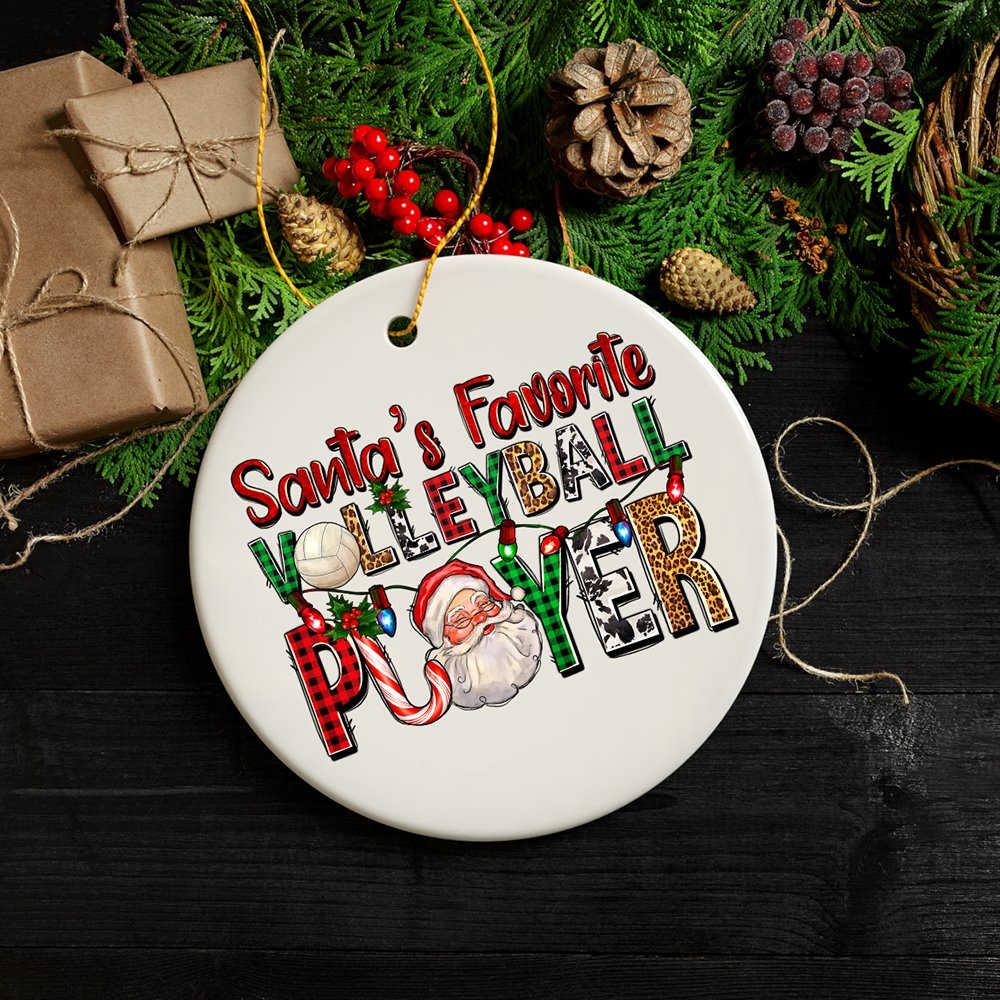 Santa’s Favorite Volleyball Player Christmas Ornament, Athlete Gift