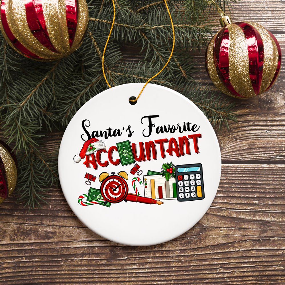 Santas Favorite Accountant Christmas Ornament, Tax Bookkeeper and CPA Gift