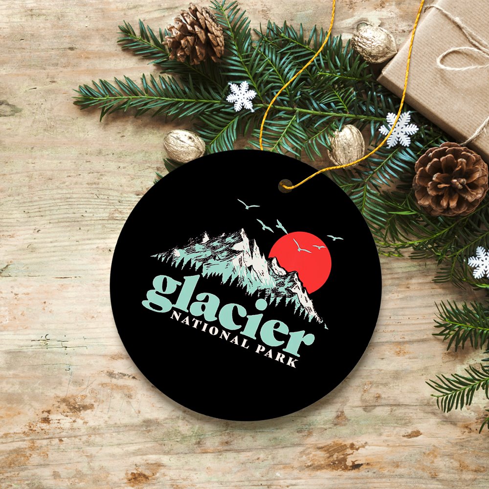 Vintage Glacier National Park Ornament