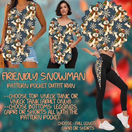FRIENDLY SNOWMAN - PATTERN POCKET OUTFIT RUN 14 CLOSING 10/4
