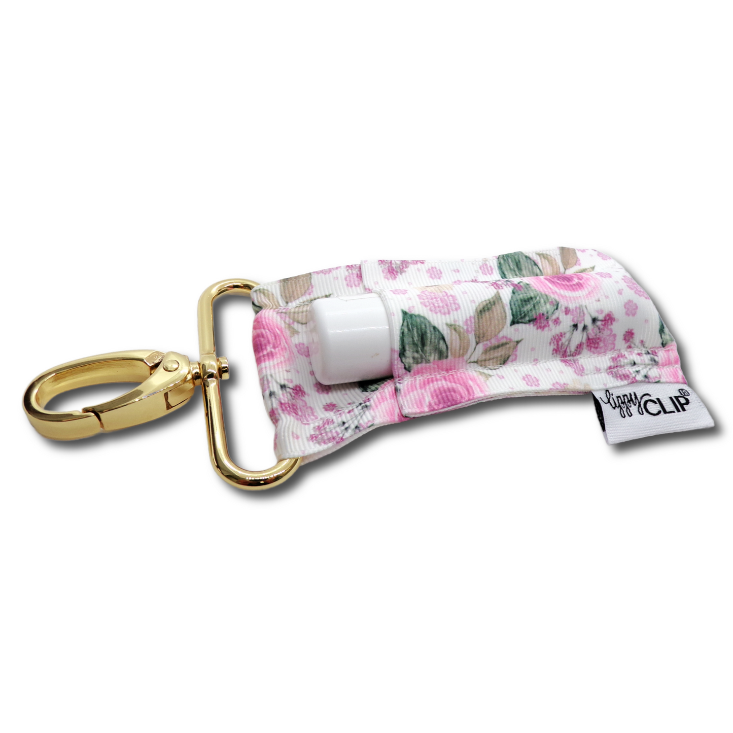 Feminine Floral LippyClip KISS for larger lip balms, essential oil rollers, etc.