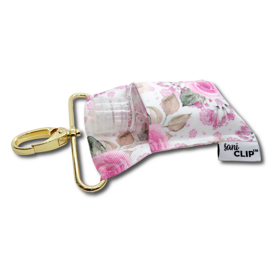 Feminine Floral SaniClip Hand Sanitizer Holder - made to order