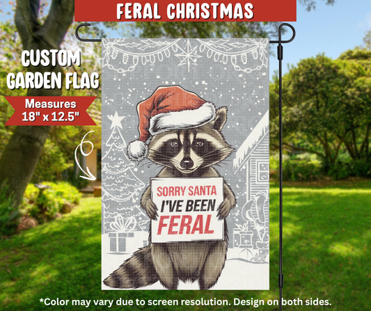 Feral Christmas Garden Flag
