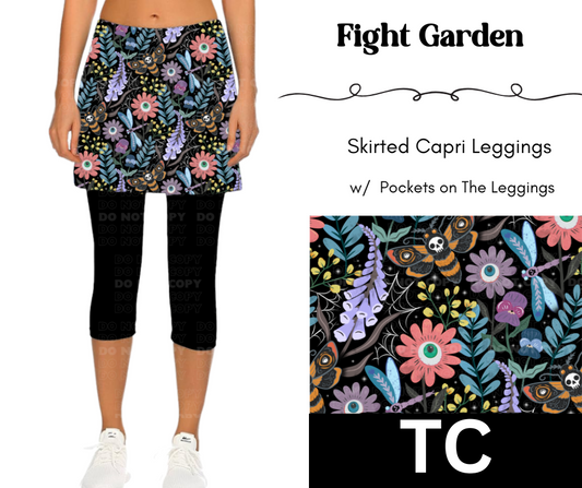 Fright Garden Skirted Capri Length Leggings w/ Pockets