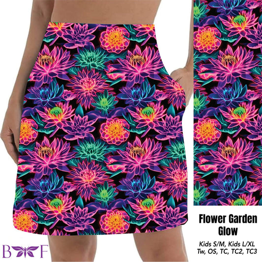 Flower Garden Glow Capris, shorts and Skorts with pockets