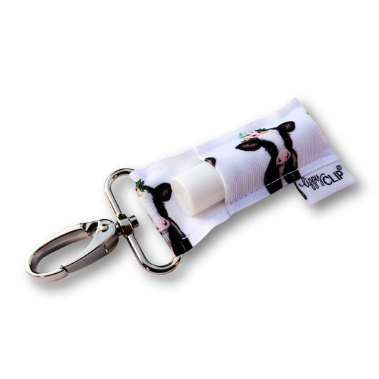 Cow with Flower Crown LippyClip® Lip Balm Holder