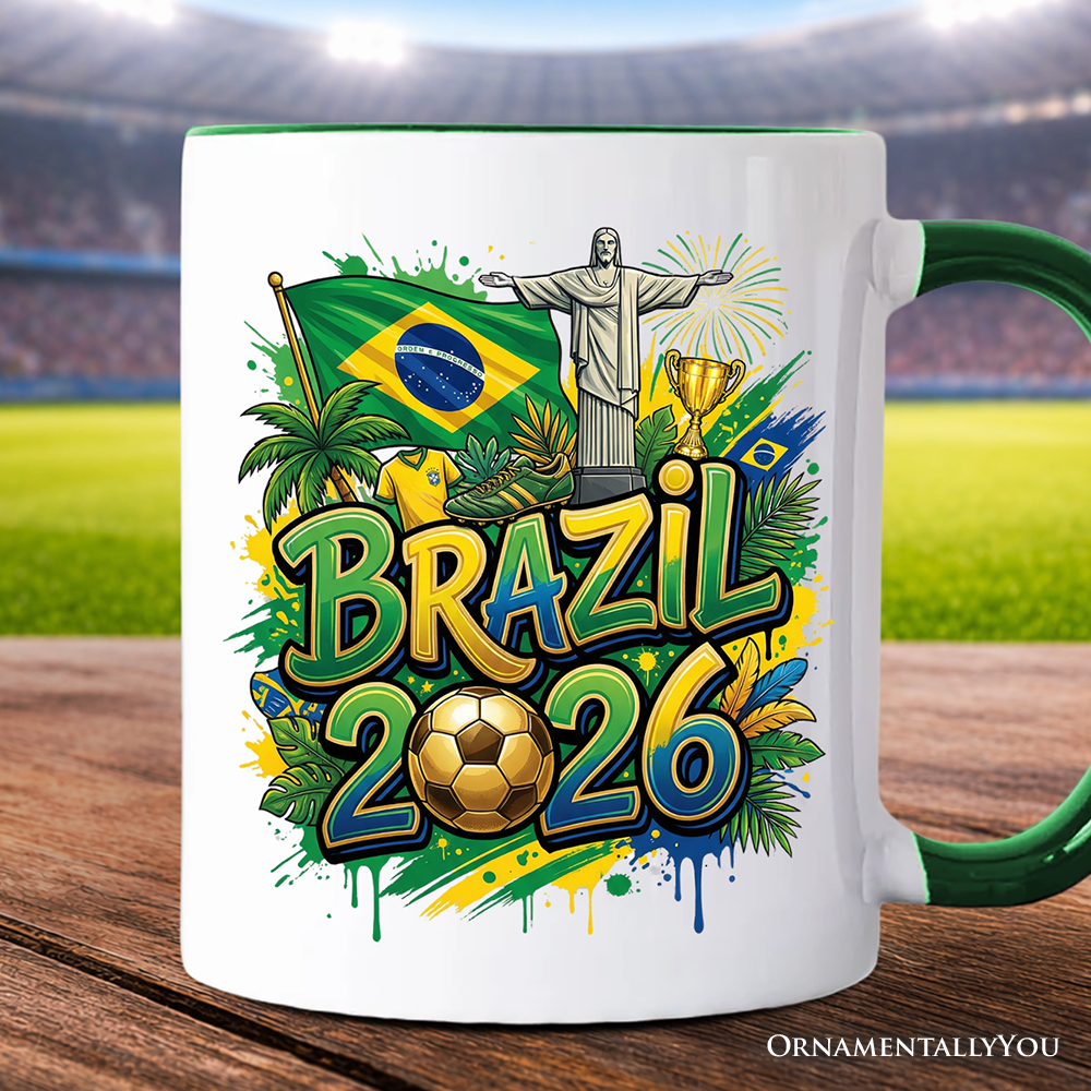 Brazil 2026 Soccer Cup Global Championship Mug, Football Fans Gift