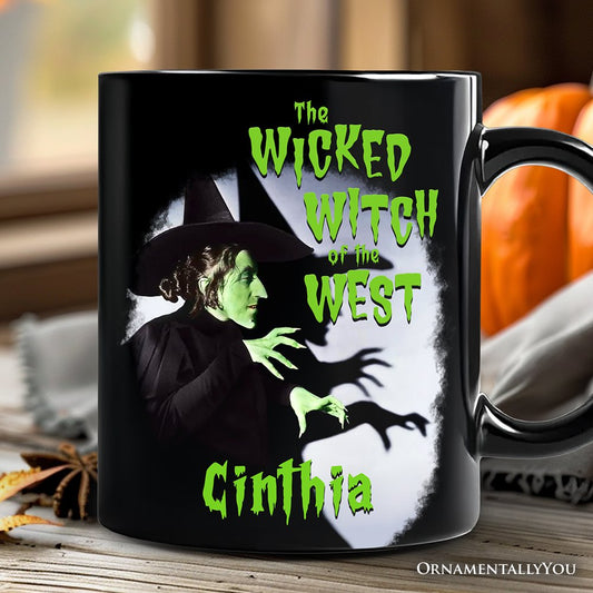 Vintage Wicked Witch of the West Personalized Mug, Wizard of Oz Halloween Gift with Custom Name