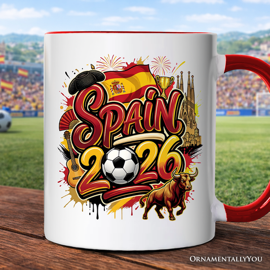 Spain 2026 Soccer Cup Global Championship Mug, Football Fans Gift