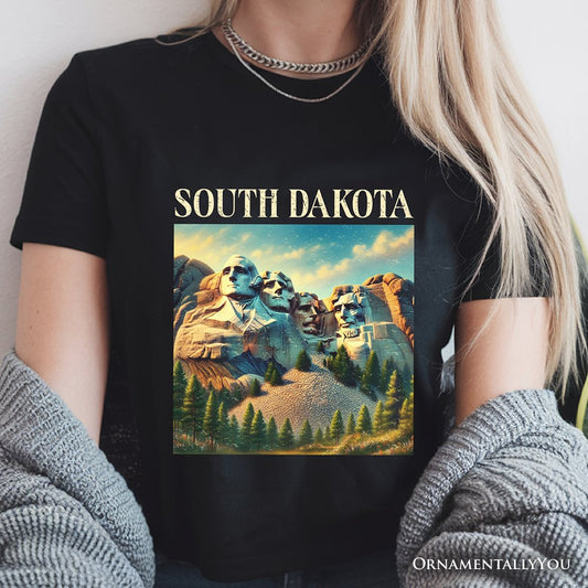 Majestic South Dakota State Mount Rushmore T-Shirt, Historic American Monument Travel Tee and Keepsake Souvenir