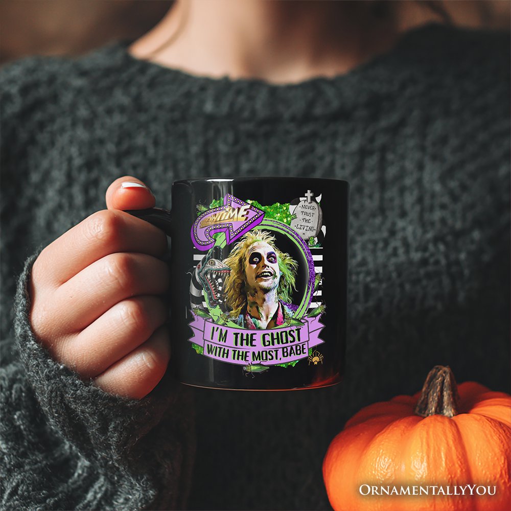 I’m The Ghost With The Most Babe Personalized Mug, Funny Horror Gift with Custom Name