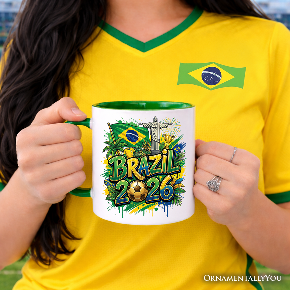 Brazil 2026 Soccer Cup Global Championship Mug, Football Fans Gift