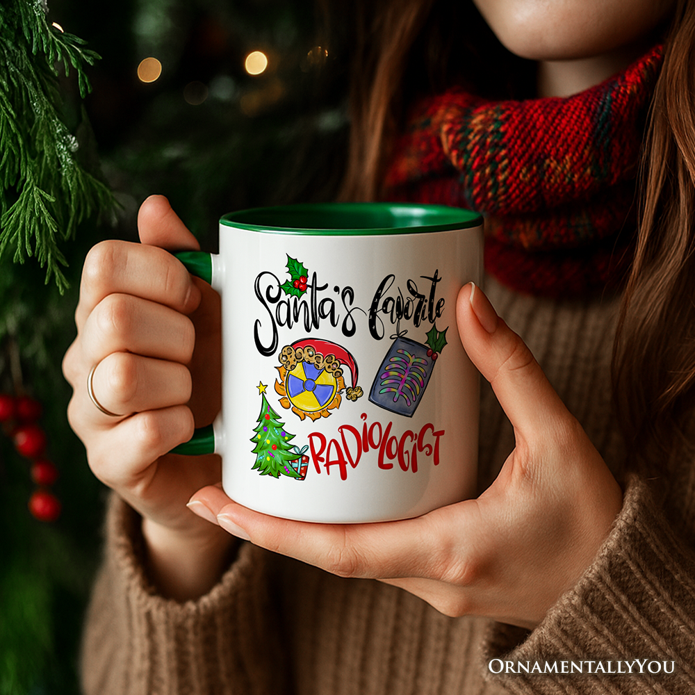 Santa's Favorite Radiologist Personalized Mug, X-Ray Radiology Gift with Custom Name