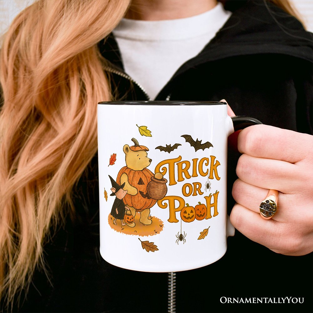 Trick or Treat Winnie-the-Pooh Personalized Mug, 1926 A.A. Milne Halloween Gift with Custom Name