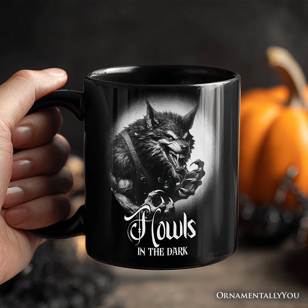 Werewolf Spooky Portrait Personalized Mug Horror Villain Theme Halloween Gift with Custom Name