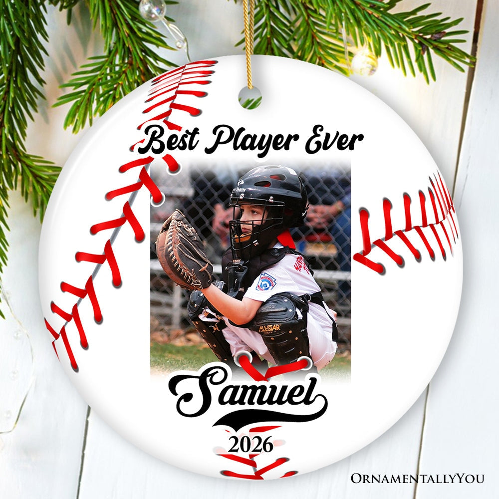 Baseball Personalized Picture Ornament Gift, Photo Upload Team, Player and Coaches Gift