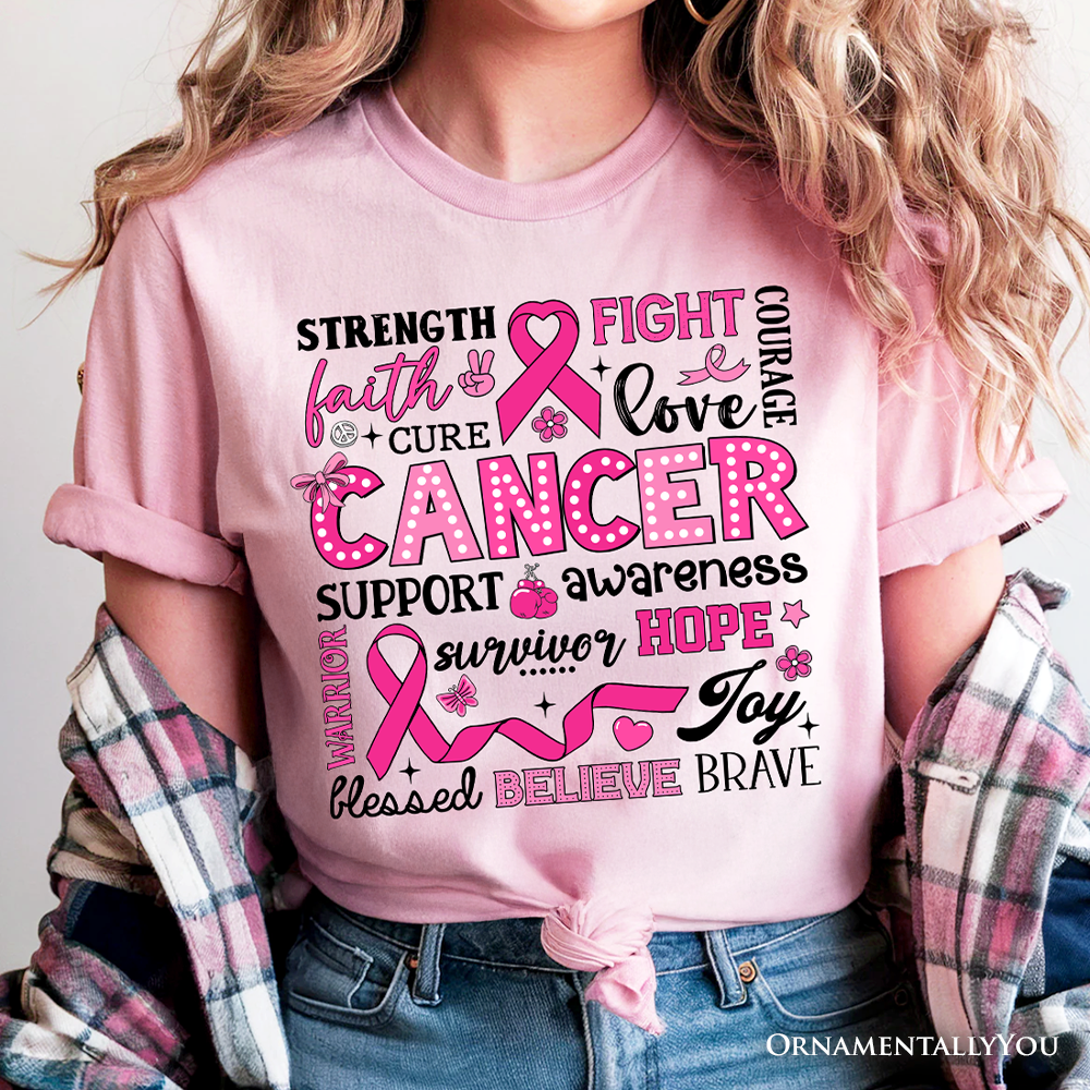 Breast Cancer Awareness Ribbon T-Shirt, In October We Wear Pink Support Tee