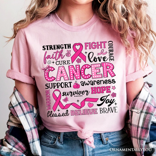 Breast Cancer Awareness Ribbon T-Shirt, In October We Wear Pink Support Tee