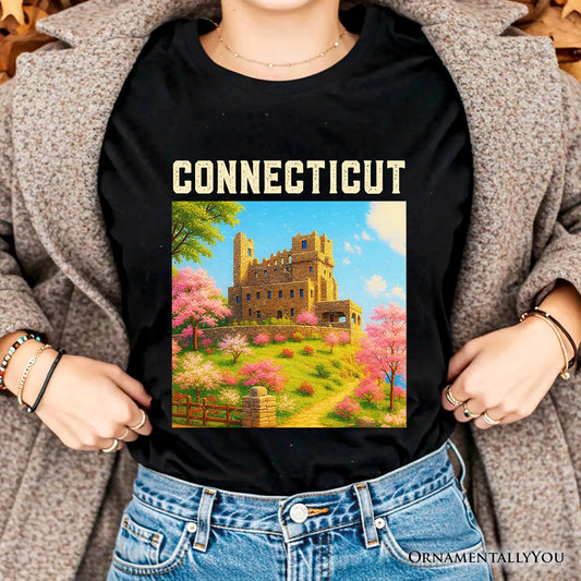 Charming Connecticut State Gillette Castle T-Shirt, Historic Landmark Tee and New England Travel Keepsake Souvenir