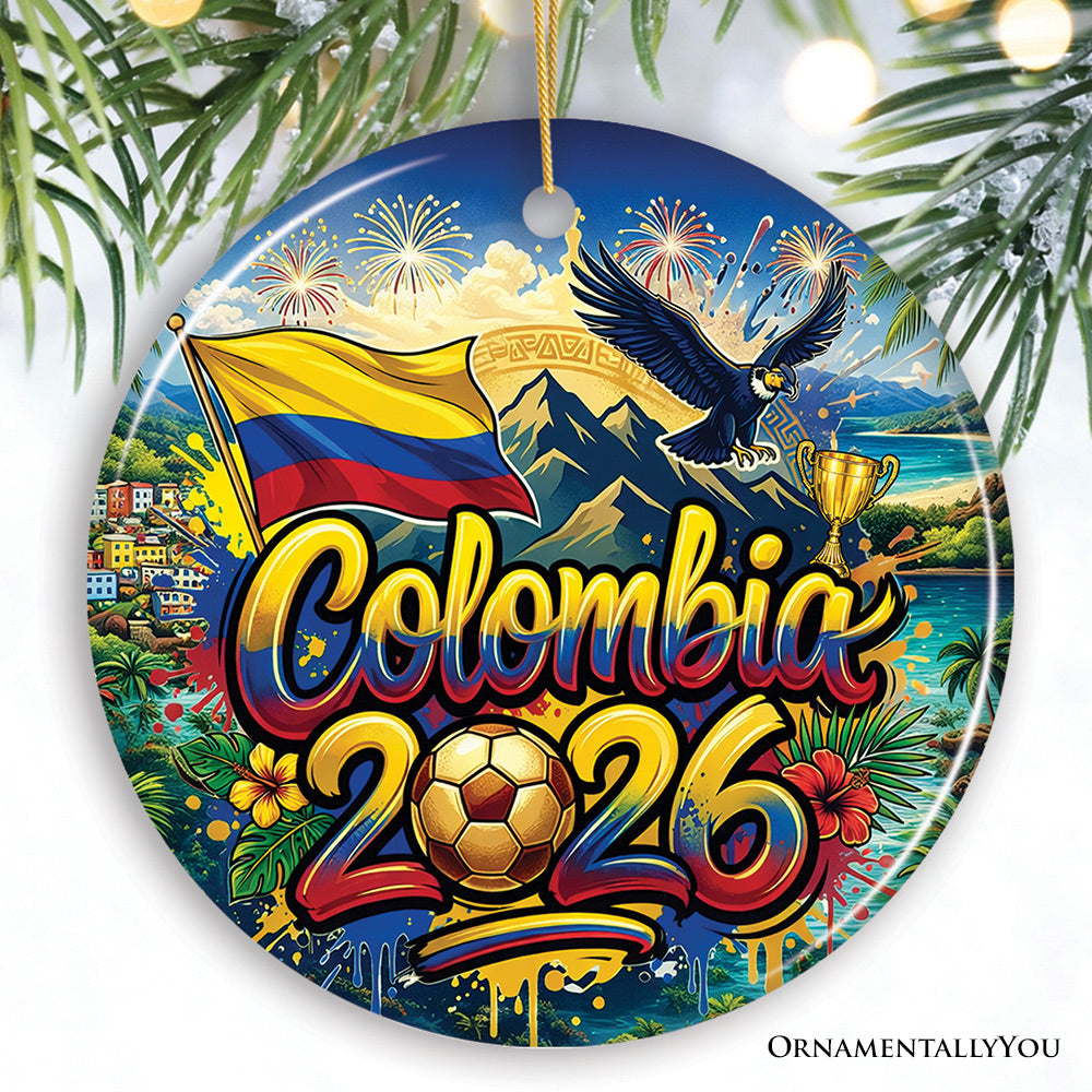 Colombia 2026 Soccer Cup Global Championship Ornament, Fans Football Gift and Tree Decor