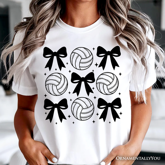Coquette Volleyball Bows T-Shirt, Cute Athletic Sports Game Day Tee