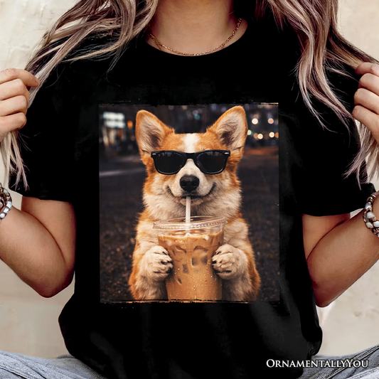 Corgi Iced Coffee T-Shirt, Funny Dog Parents Tee