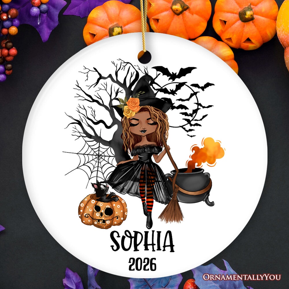 Custom Witch Halloween Theme Women's Ornament