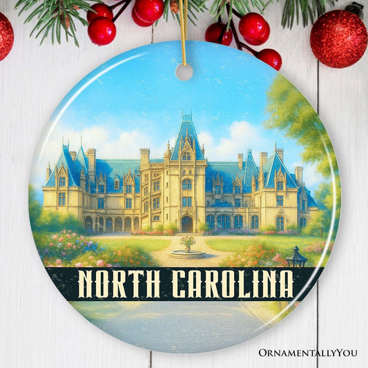 Elegant Biltmore Estate North Carolina Ornament, Asheville Landmark Christmas Gift and Heritage Souvenir