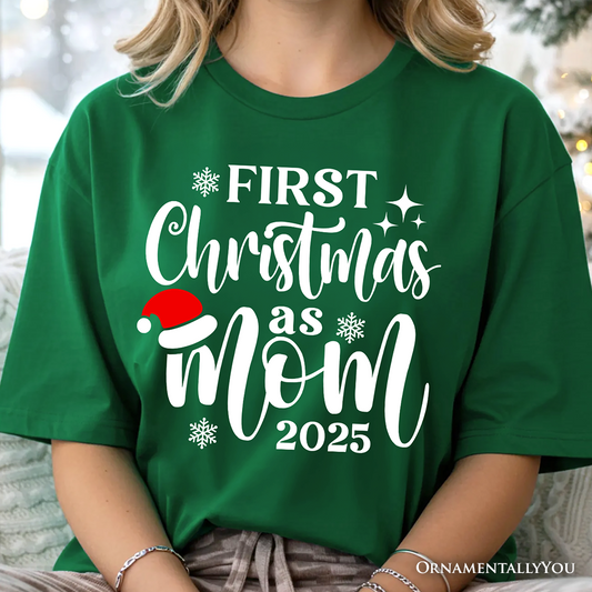 First Christmas as Mom 2025 Christmas T-Shirt, Matching Family Holiday Tee