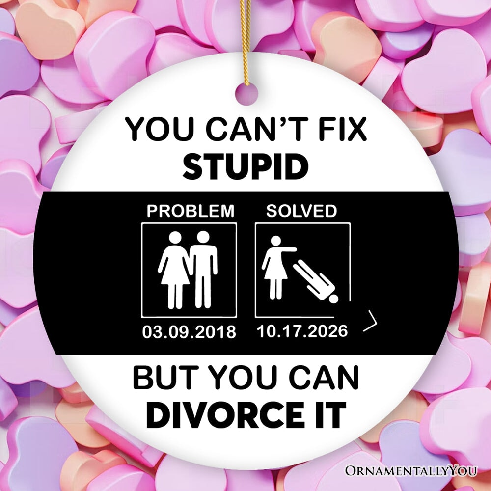 Funny Divorce Party Favors Personalized Gift Ornament, Best Care Package Idea for Her