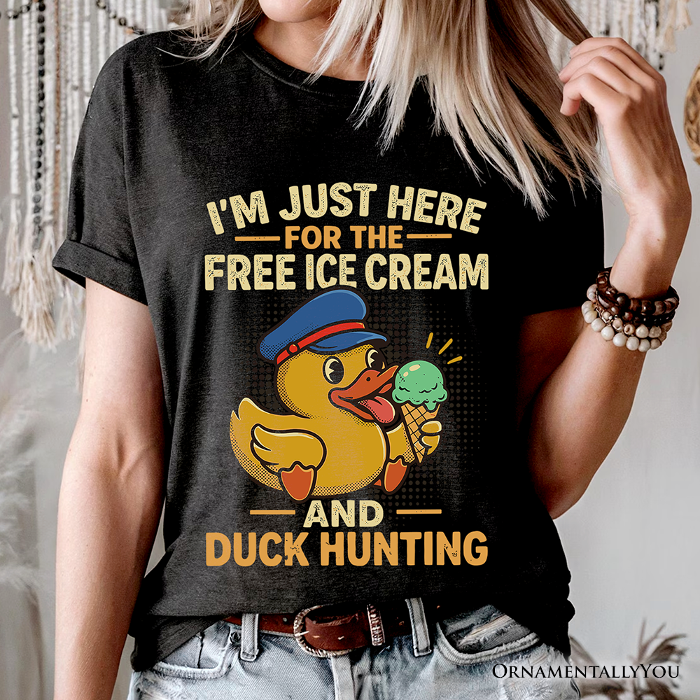 Funny Resin Duck Cruise T-Shirt, Ice Cream And Duck Hunter Vacation Tee