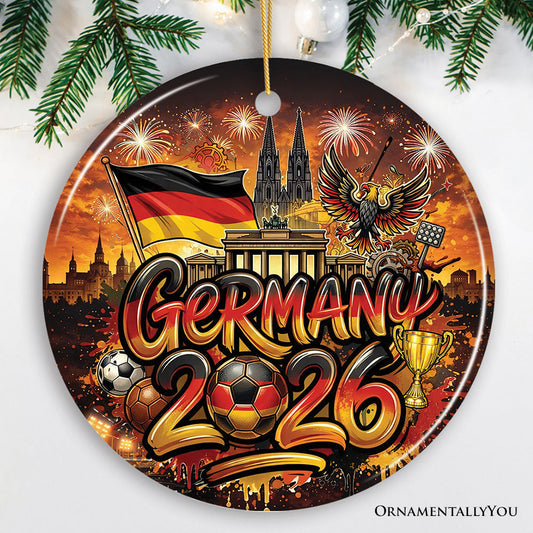 Germany 2026 Soccer Cup Global Championship Ornament, Fans Football Gift and Tree Decor