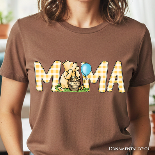 Gingham Bear Mama T-Shirt, Honey Bear Family Tee