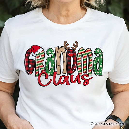 Grandma Claus Retro Christmas T-Shirt, Matching Family Holiday Tee