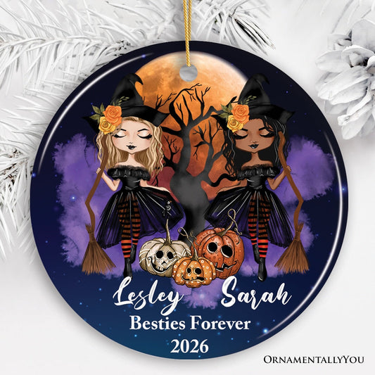 Halloween Witch Besties Personalized Ornament