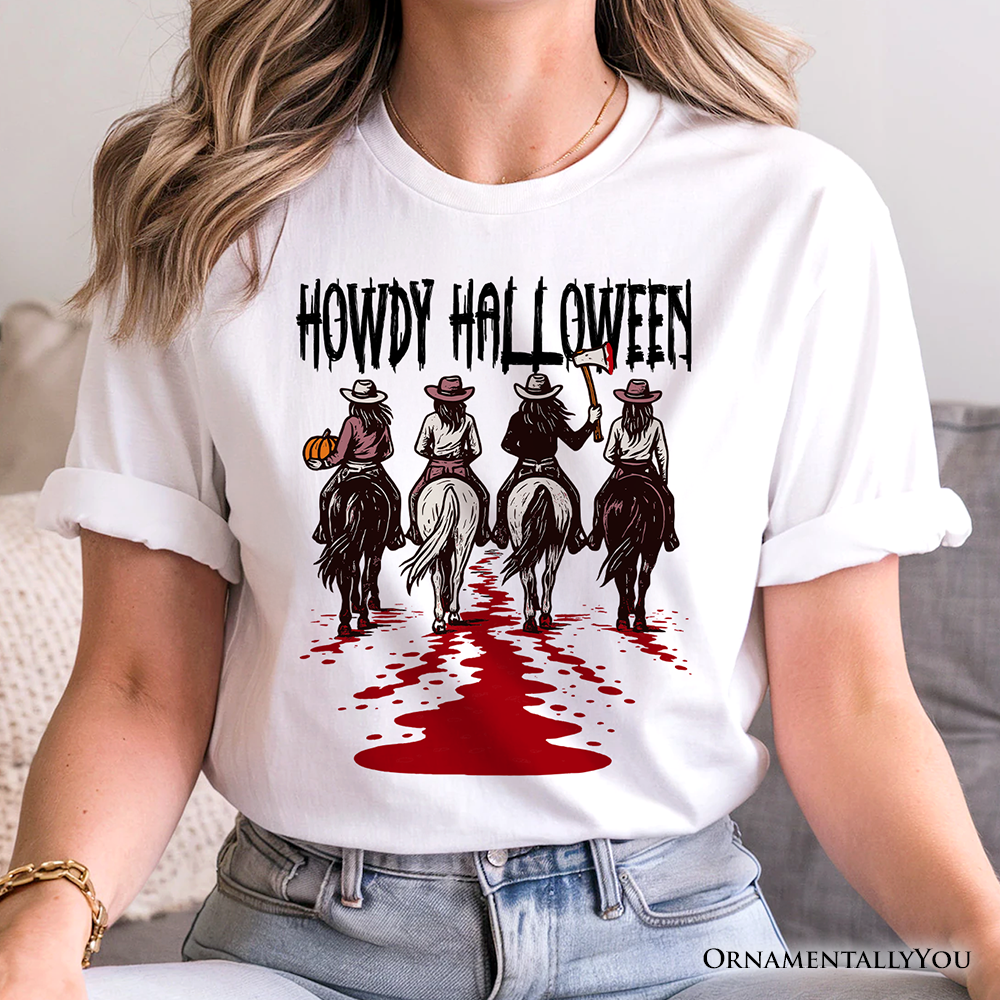 Howdy Halloween Cowgirl Women T-Shirt, Empowered Western Spooky Tee
