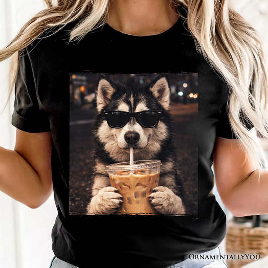 Husky Iced Coffee T-Shirt, Funny Dog Parents Tee