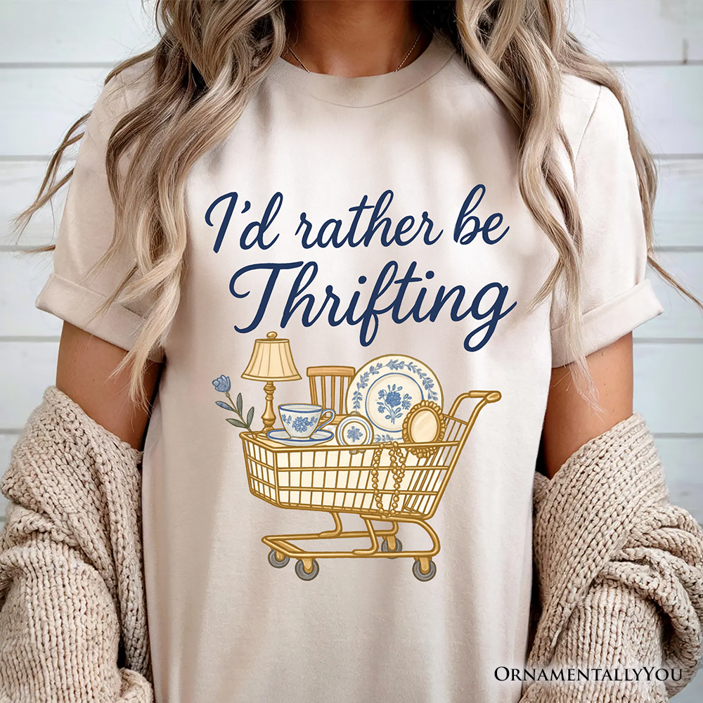I’d Rather Be Thrifting T-Shirt, Vintage Thrift Shop Lover Tee