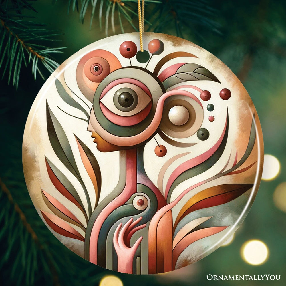 Modern Abstract Art Ceramic Ornament, Surrealism Painting Decor And Souvenir