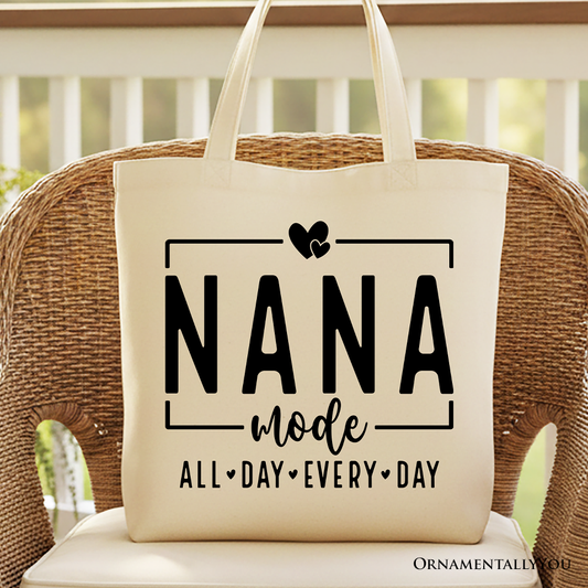 Nana Mode Canvas Tote Bag, All Day Every Day Gift Shopper for Grandma