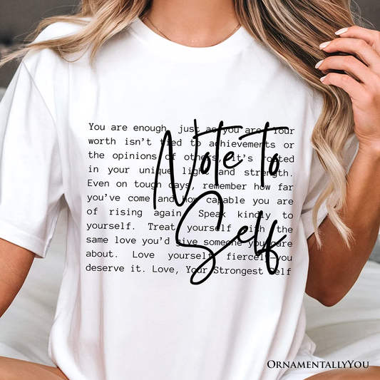 Note To Self Mental Health T-Shirt, Motivational Definition Tee