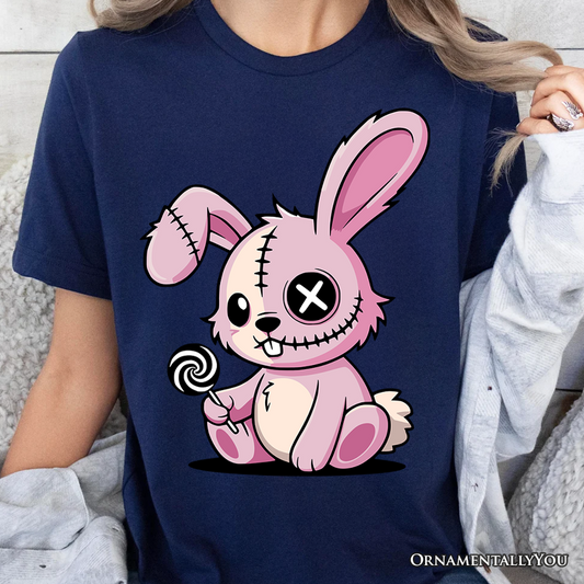 Pink Zombies Bunny Cute T-Shirt, Cute Gothic Halloween Tee