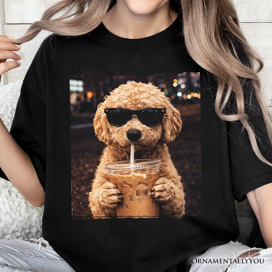 Poodle Iced Coffee T-Shirt, Funny Dog Parents Tee