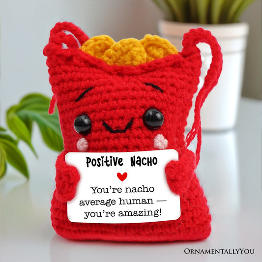 Positivity Nachos Crochet Support Doll, Encouragement Gift for Children and Adults