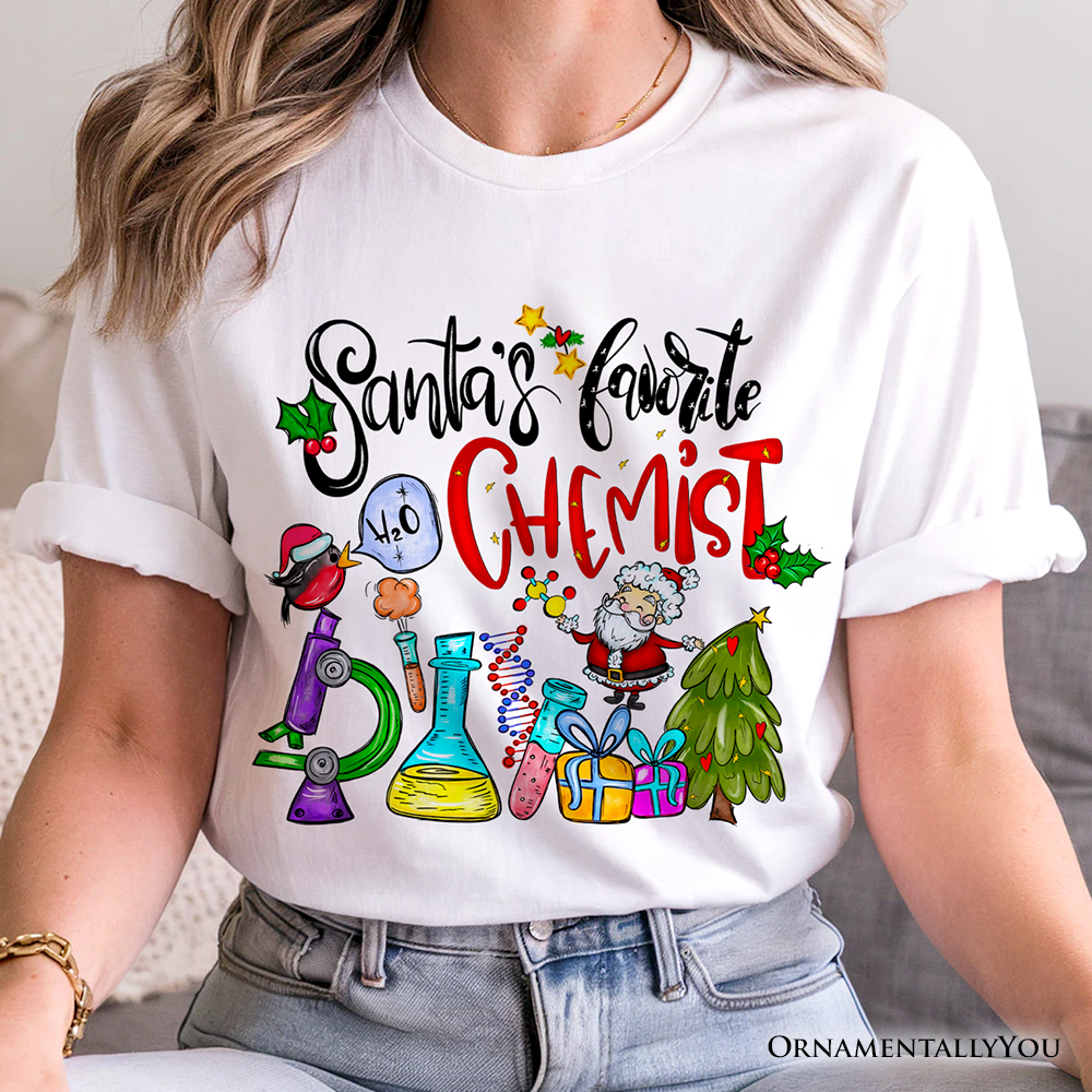Santa's Favorite Chemist T-Shirt, Merry Christmas Chemistry Tee