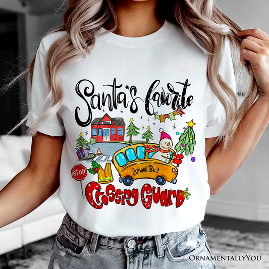 Santa's Favorite Crossing Guard T-Shirt, Merry Christmas School Zone Tee
