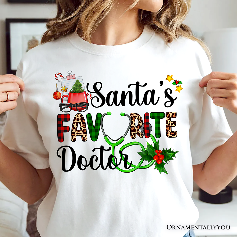Santa’s Favorite Doctor T-Shirt, Classic Christmas Tee